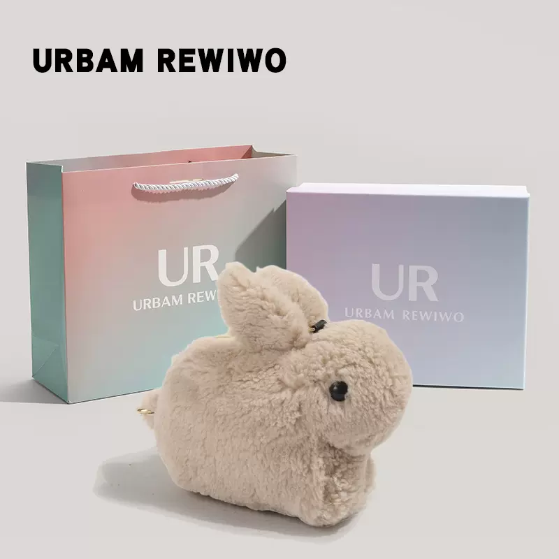 URBAM REWIWO官方正品可爱秋冬兔子毛绒斜挎包百搭逛街礼物配饰包-Taobao