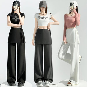 
Suit wide-leg pants 2026 spring and summer high-waist drape design butt curtain culottes narrow version casual straight pants