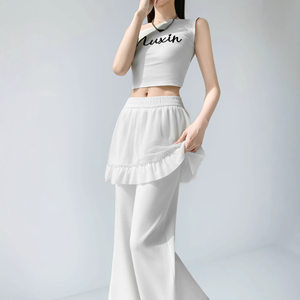 
Spring new mesh butt curtain micro-flared casual pants for women 2026 new high-waisted slimming A-line versatile floor-length trousers