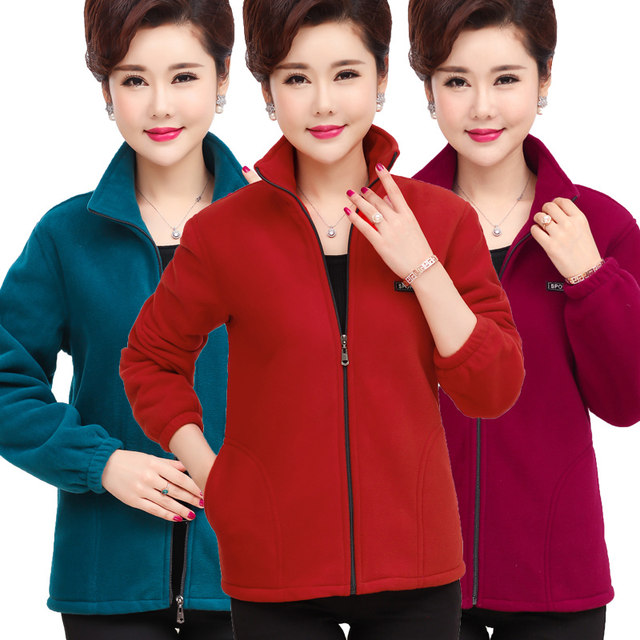 Spring and autumn short velvet sweatshirt outer clothing 40 and 50 years old mother's clothing middle-aged 45 women's winter clothing cotton jacket