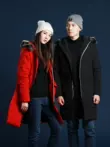90% vịt trắng xuống dài vừa phải áo khoác nóng xuống áo khoác điện sưởi ấm Xiaomi quần áo sưởi ấm màu đen công nghệ mùa đông 