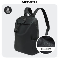 Noveli Lanweilong Genuine Leather Bag for Men and Women, Togo Pattern First-Layer Cowhide, Business Commuting, Fashionable, High-End, Light Luxury Backpack