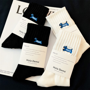 
Trendy ins socks men's mid-calf socks pure cotton autumn and winter pure white cityboy men's socks sports socks men's long stockings