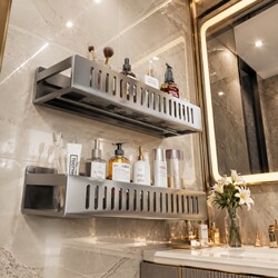 Bathroom Shelf, Special Storage Rack for Wall-Mounted Toilet Washbasin, No-Drill Storage, Wall-Mounted Shelf for Washbasin