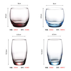 Colored Glass Cup Hotel Room Mouthwash Cup Restaurant Transparent Heat-Resistant Water Cup Tea Cup Milk Drink Juice Cup