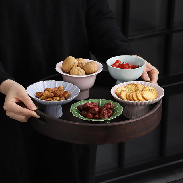 Japanese Snack Plate, Afternoon Tea Snack Plate, Tea Tray, Bamboo Tray, Exquisite Small Fruit Plate, Snack Dish, Ceramic