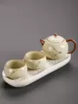 Màu Be Ru Lò Curium Móng Tay Tây Thi Nồi Ấm Trà Retro Handmade Ru Sứ Một Nồi Hai Cốc Kung Fu Trà phòng Khách Nhà bo am chen cao cap bộ trà gốm 