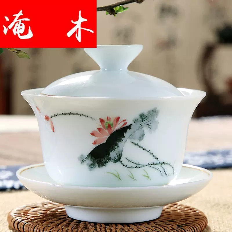 蓋碗青花茶碗工夫茶具景徳鎮青花磁器ミニ茶入れ茶碗陶磁茶碗 -