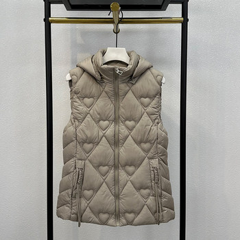 Cotton jacket, thin down cotton vest, women's new winter short, small, warm and fashionable vest hooded jacket
