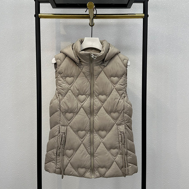 Cotton jacket, thin down cotton vest, women's new winter short, small, warm and fashionable vest hooded jacket
