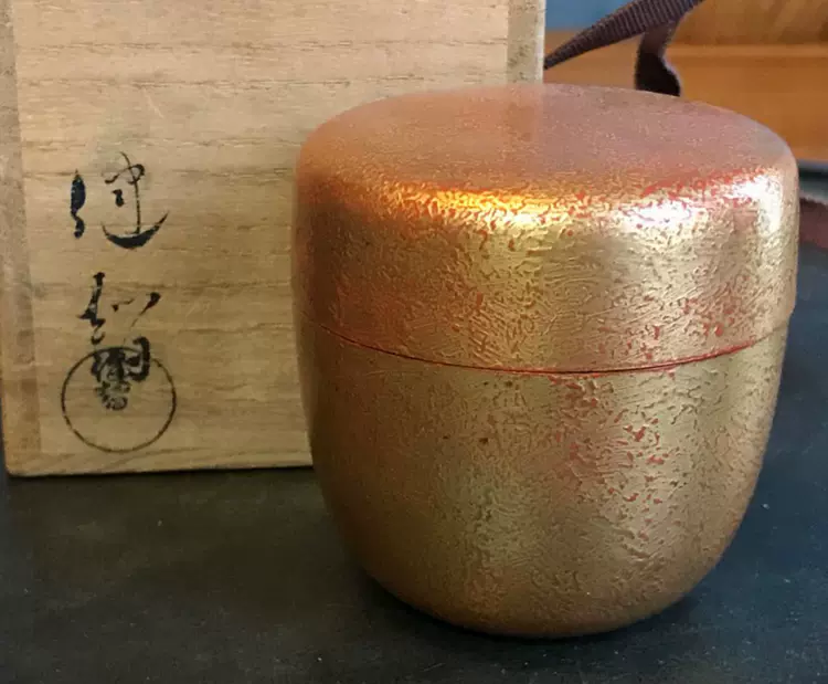 日本茶道具大漆漆器朱金中枣茶枣田中健智作茶入茶叶罐-Taobao