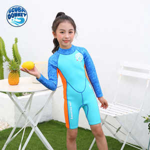 
Children's one-piece warm diving suits for girls and boys medium-sized children's sun protection long sleeves trousers swimsuit 2.5MM swimsuit