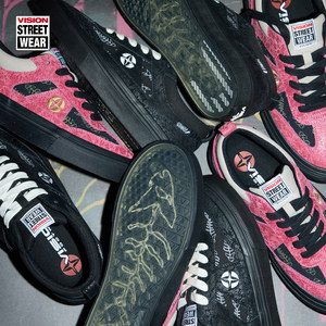 
VISION official CHOPPER herringbone pattern series retro T-head suede fur men's and women's canvas shoes skateboard shoes