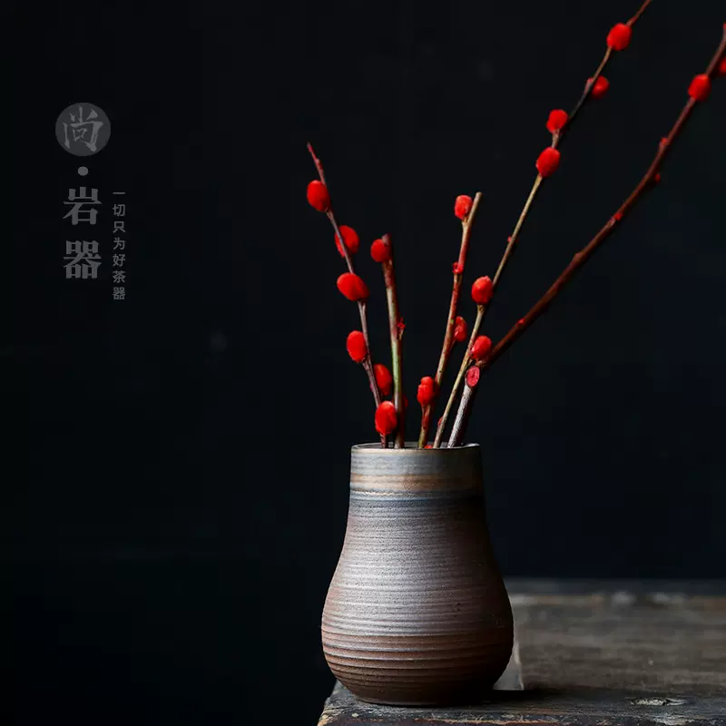 复古粗陶小花瓶摆件迷你水培花器创意仿古陶器干花插客厅 复古粗陶小花瓶摆件迷你水培花器创意仿古陶器干花插客厅