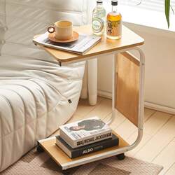 Simple Small Coffee Table, Living Room Mobile Side Table, Sofa Side Table with Wheels, Mini Corner Table, Bedside Table, Small Tea Table