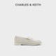 CHARLES/KEITH summer women's shoes CK1-70900483 tweed casual flat loafers women