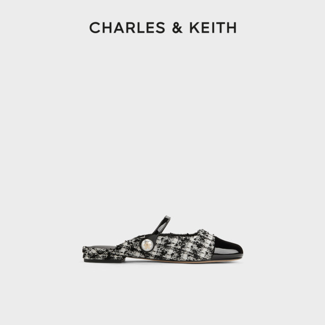 CHARLES/KEITH summer women's shoes CK1-70900458-1 one-strip flat muller slippers for women outside wear

