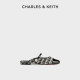 CHARLES/KEITH summer women's shoes CK1-70900458-1 one-strip flat muller slippers for women outside wear
