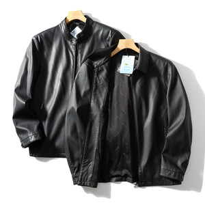 
Offline 1000+! Imported ecological microfiber leather! Fashionable lapel high-end leather jacket for men in autumn and winter