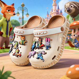 
Zootopia Children's Crocs New Boys' Sandals Non-Slip Cartoon Girls' Beach Shoes Soft Bottom Kids
