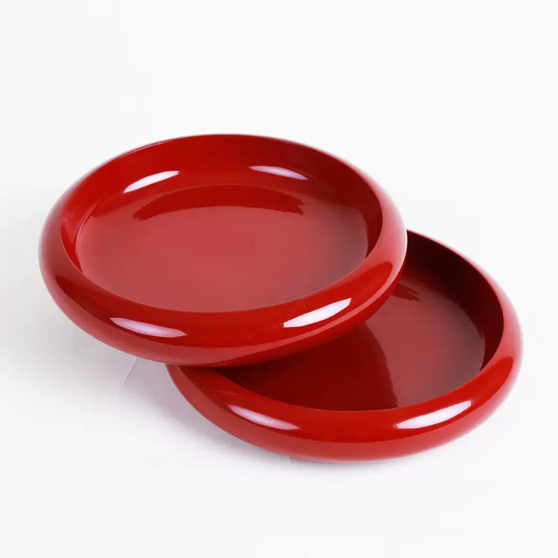 漆器托盘红色果子器早年出口库存整木天然漆盘子木制品工艺品收藏-Taobao