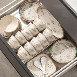 Vintage Ceramic Bowl and Plate Set for Home Use, 2026 New Model, Jingdezhen High-End Tableware Bowls and Chopsticks for Moving into a New Home