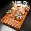 Bộ ấm trà điện đáy kính hoàn toàn tự động, bếp điện hoạt động bằng nước, bộ ấm trà gia đình tích hợp bộ khay trà bằng gỗ nguyên khối, bộ ấm trà sang trọng nhẹ bàn pha trà điện