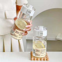 Summer New Style Glass Water Cup with Lid for Men and Women, Simple Office and Home Tea Cup, Portable High Temperature Resistant Cup