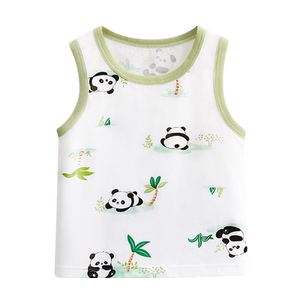 
2-piece baby summer sleeveless vest baby boy base pure cotton belly protection children's thin summer vest boneless