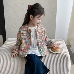 Girls' Outwear Spring and Autumn 2026 New Stylish Baby Spring Tweed-Style Top Children's Spring Clothing Girls' Clothes
