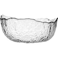 Glacier Irregular Transparent Glass Bowl Tea Washing Bowl Household Salad Bowl Large Fruit Bowl Dessert Bowl