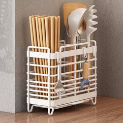 Chopstick Storage Box Kitchen Rack No-Installation Integrated Wall-Mounted Household Chopstick Holder Chopstick Cage Cutlery Spoon Draining Rack