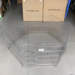 
Dog Fence Stainless Steel Pet Fence Guardrail Running Cage Poodle Bichon Small and Medium Dogs Non-rusty Foldable Fence