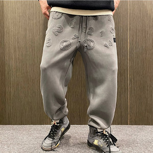 MXD UGLY American fashion brand wear big digital gradient wash trousers men's autumn and winter heavy sports trousers