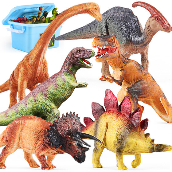 
Large dinosaur toy set boy Tyrannosaurus rex small animal simulation model zoo triceratops children's tyrannosaurus