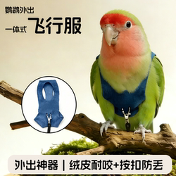 Parrot Outdoor Clothing All-In-One Flight Suit Bird Apparel with Fleece, Bite-Resistant Snap Buttons, Anti-Loss Outdoor Essential