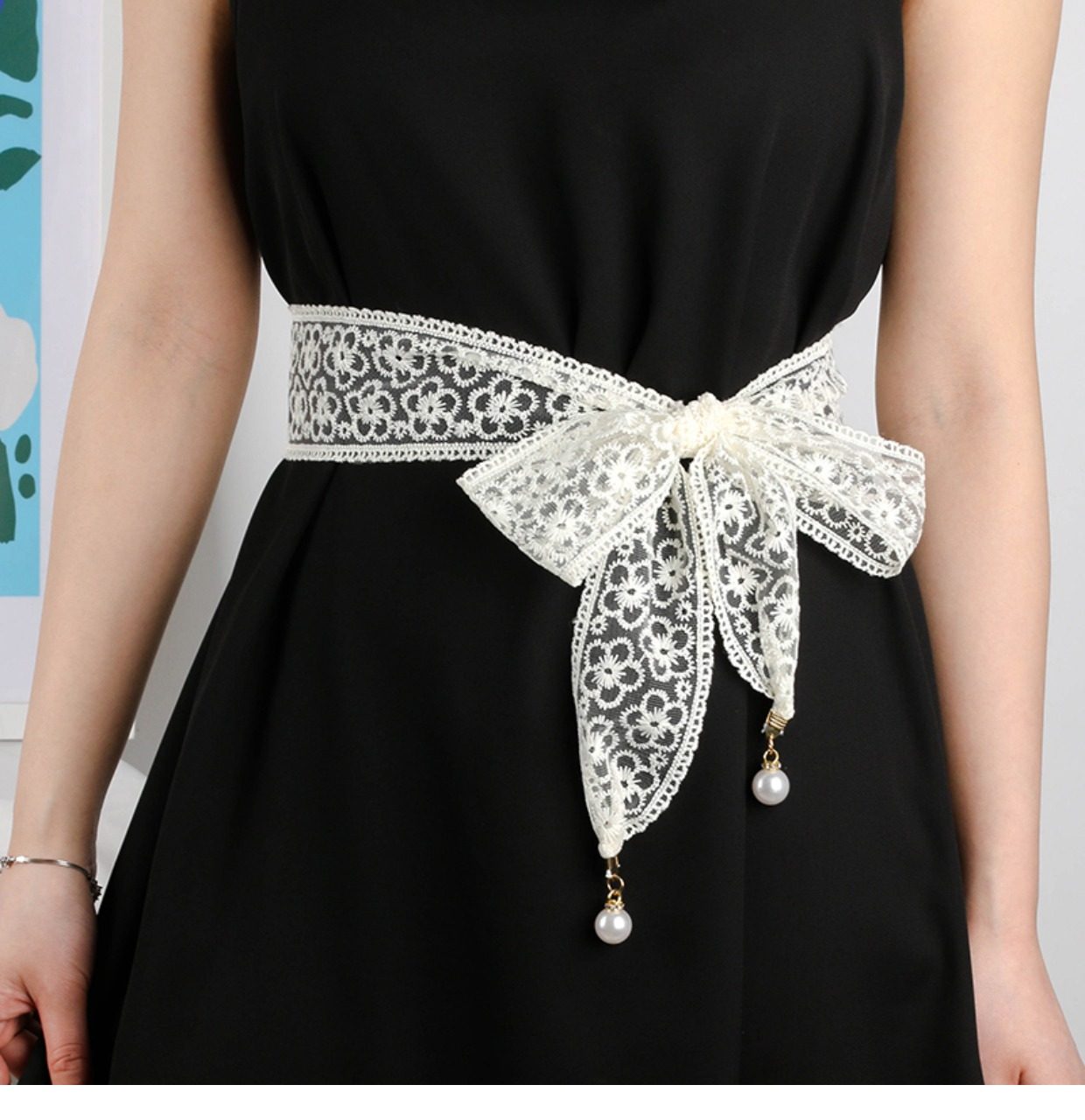 knee length dresses for ladies Gothic Lace-Up Black Corset Belt with Rivet Details main image 1