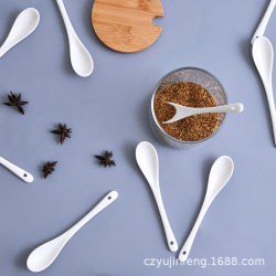 Coffee small spoon ceramic household adult long-handled seasoning spoon mixing spoon baby feeding small spoon slightly defective