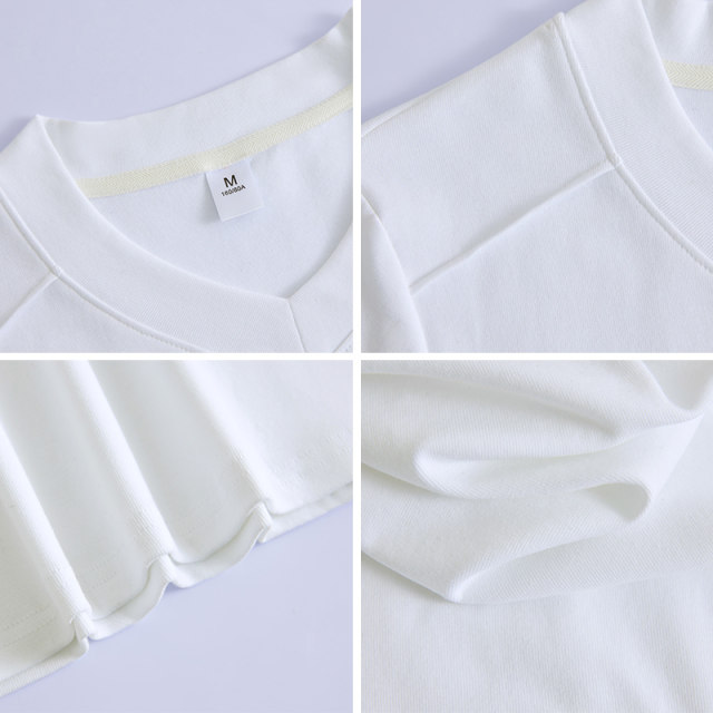 Purple inner V-neck base shirt new pure cotton long-sleeved T-shirt for women in spring 2025 slim solid color T-shirt outside