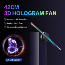 3D Hologram Fan Naked-Eye 3D Holographic Fan Advertising Machine Led Rotating Light Air Suspension Projector