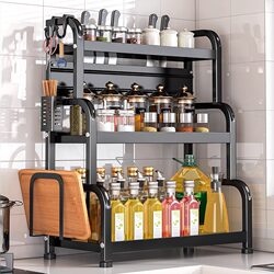 Kitchen Multi-Functional Storage Rack Countertop Multi-Layer Condiment Rack for Seasonings, Oil, Salt, Sauce, Vinegar, Knife Holder, Kitchen Utensils, and Chopstick Organizer