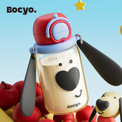 Bocyo Kidsren's Water Cup Ppsu Gravity Ball Pot New Cross-Body Style Special Double Drinking Straw Cup for Pregnant Women and Girls