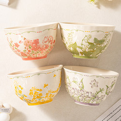 Underglaze Ceramic Rice Bowl for Home Use 2025 New Model Rice Bowl Personal Use Eating Bowl High Aesthetic Beautiful Tableware