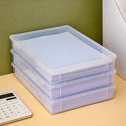 File Storage Box Printing Paper A3 Transparent Plastic Box Office Desktop A4 Paper Document File Organizer