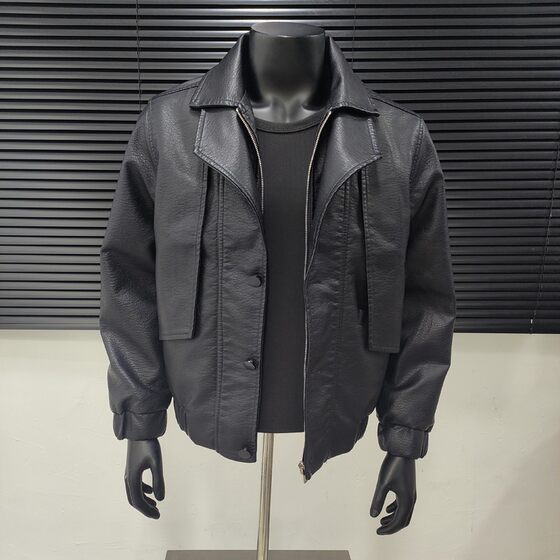 
Design-sensing internet celebrity leather jacket men's spring and autumn style pixar motorcycle leather jacket 2025 new men's autumn top