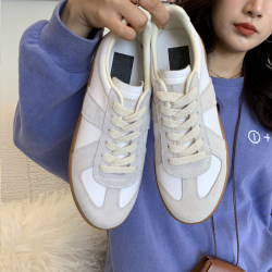 Full Leather Training Shoes for Women, White Sneakers, Women's Shoes, 2025 New Spring and Autumn Flat Versatile Casual Shoes with Hidden Height Increase, Genuine Leather