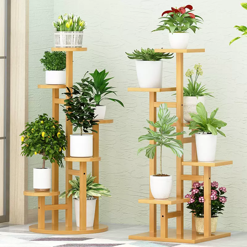 花架置物架阳台绿萝多肉现代简约实木落地式多层客厅室内欧式家用 Taobao