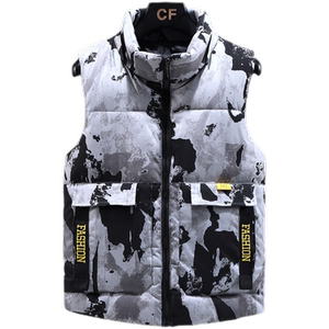 
Cotton vest men's autumn and winter sports and casual warm vest trendy handsome camouflage hooded vest horse clip jacket
