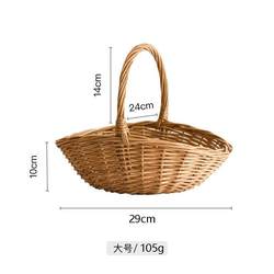 Willow fruit basket, portable Christmas flower basket, pastoral rattan storage basket, storage basket, shopping basket, small flower basket, gift basket