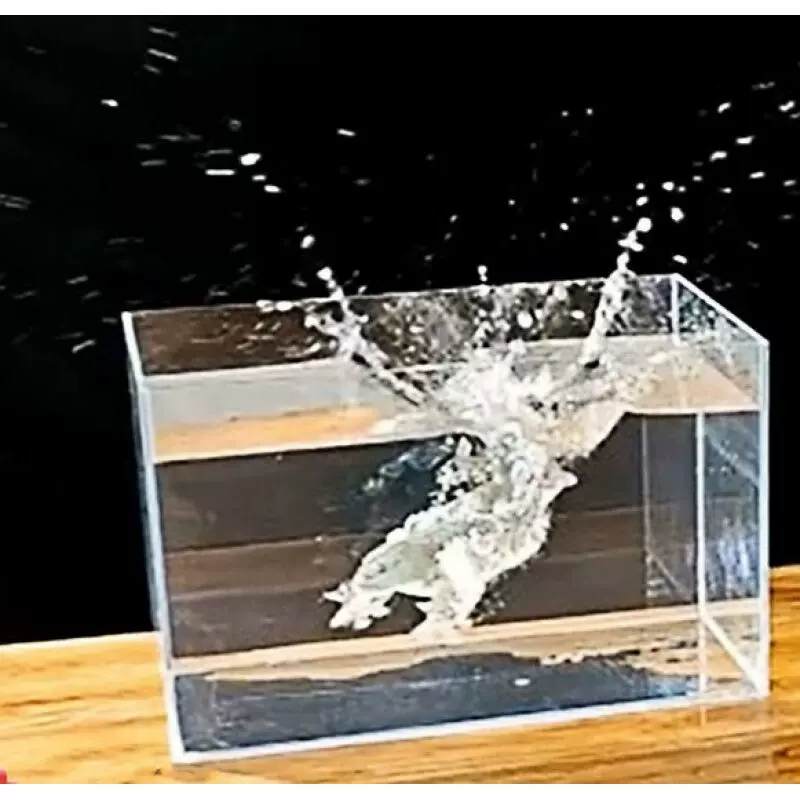 拍摄水缸亚克力浅水深水浪花拍摄透明水缸水槽水波纹高清水